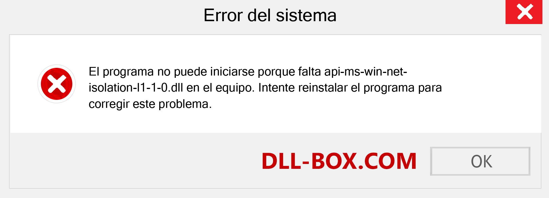 ¿Falta el archivo api-ms-win-net-isolation-l1-1-0.dll ?. Descargar para Windows 7, 8, 10 - Corregir api-ms-win-net-isolation-l1-1-0 dll Missing Error en Windows, fotos, imágenes